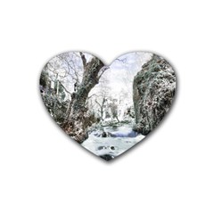 Tree Waterfall Landscape Nature Heart Coaster (4 Pack)  by Simbadda