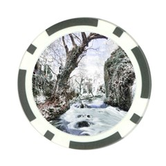 Tree Waterfall Landscape Nature Poker Chip Card Guard by Simbadda