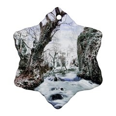 Tree Waterfall Landscape Nature Ornament (snowflake) by Simbadda