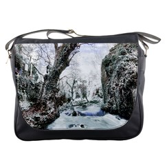 Tree Waterfall Landscape Nature Messenger Bag by Simbadda