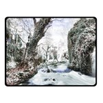 Tree Waterfall Landscape Nature Double Sided Fleece Blanket (Small)  45 x34  Blanket Front