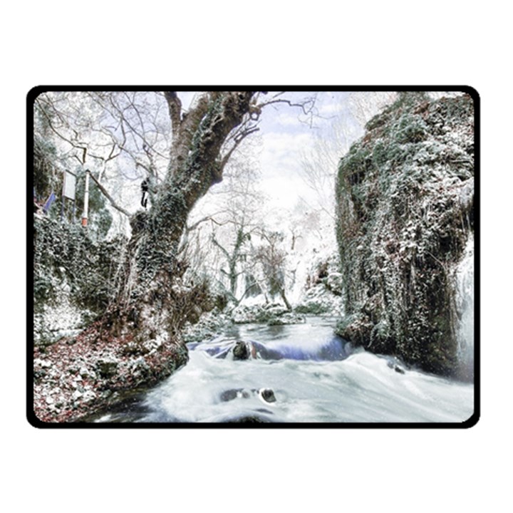 Tree Waterfall Landscape Nature Double Sided Fleece Blanket (Small) 