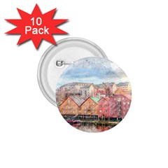 Architecture City Buildings River 1 75  Buttons (10 Pack) by Simbadda