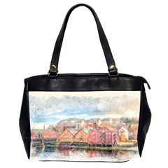 Architecture City Buildings River Oversize Office Handbag (2 Sides) by Simbadda