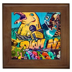 Graffiti Street Art Mountains Wall Framed Tile by Simbadda