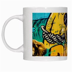 Graffiti Street Art Mountains Wall White Mugs by Simbadda