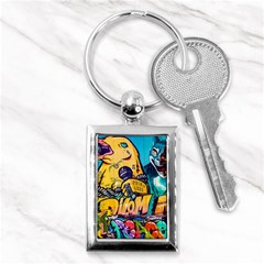 Graffiti Street Art Mountains Wall Key Chain (rectangle) by Simbadda