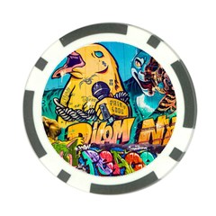 Graffiti Street Art Mountains Wall Poker Chip Card Guard (10 Pack) by Simbadda