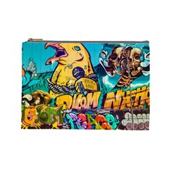 Graffiti Street Art Mountains Wall Cosmetic Bag (large) by Simbadda