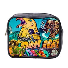 Graffiti Street Art Mountains Wall Mini Toiletries Bag (two Sides) by Simbadda