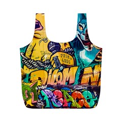 Graffiti Street Art Mountains Wall Full Print Recycle Bag (m) by Simbadda