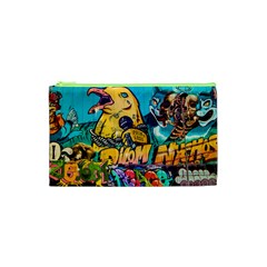 Graffiti Street Art Mountains Wall Cosmetic Bag (xs) by Simbadda