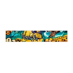 Graffiti Street Art Mountains Wall Flano Scarf (mini) by Simbadda