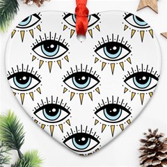 Eyes Pattern Ornament (heart) by Valentinaart