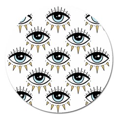 Eyes Pattern Magnet 5  (round) by Valentinaart