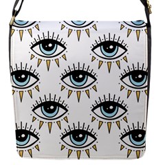 Eyes Pattern Flap Closure Messenger Bag (s) by Valentinaart