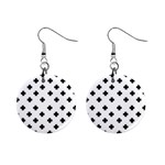 Swiss Cross Pattern Mini Button Earrings Front