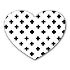 Swiss Cross Pattern Heart Mousepads by Valentinaart