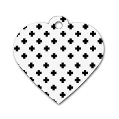 Swiss Cross Pattern Dog Tag Heart (two Sides) by Valentinaart