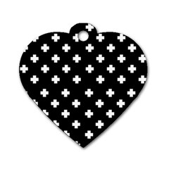 Swiss Cross Pattern Dog Tag Heart (two Sides) by Valentinaart