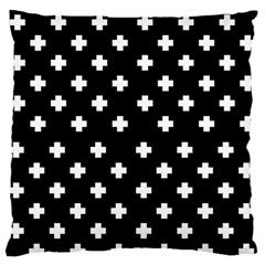 Swiss Cross Pattern Large Flano Cushion Case (one Side) by Valentinaart