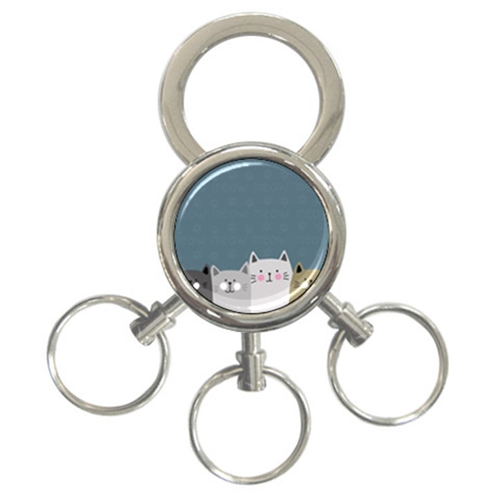 Cute Cats 3-Ring Key Chain