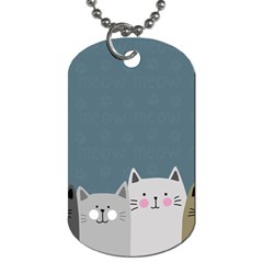 Cute Cats Dog Tag (one Side) by Valentinaart