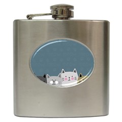 Cute Cats Hip Flask (6 Oz) by Valentinaart