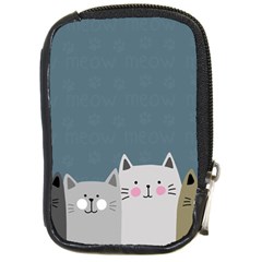 Cute Cats Compact Camera Leather Case by Valentinaart