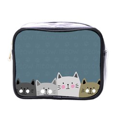 Cute Cats Mini Toiletries Bag (one Side) by Valentinaart