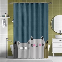 Cute Cats Shower Curtain 48  X 72  (small)  by Valentinaart