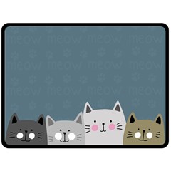 Cute Cats Double Sided Fleece Blanket (large)  by Valentinaart