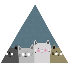 Cute Cats Wooden Puzzle Triangle