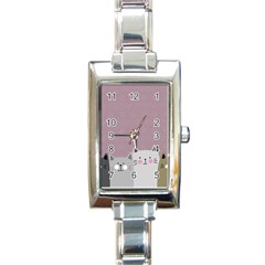 Cute Cats Rectangle Italian Charm Watch by Valentinaart