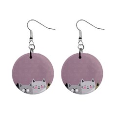 Cute Cats Mini Button Earrings by Valentinaart