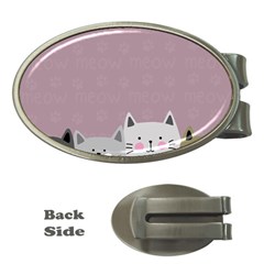 Cute Cats Money Clips (oval)  by Valentinaart