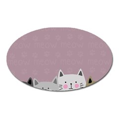 Cute Cats Oval Magnet by Valentinaart