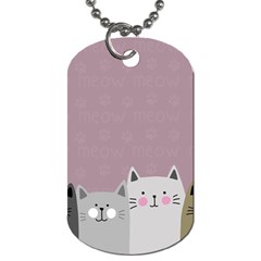 Cute Cats Dog Tag (one Side) by Valentinaart