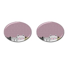 Cute Cats Cufflinks (oval) by Valentinaart