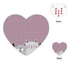 Cute Cats Playing Cards Single Design (heart) by Valentinaart