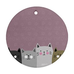 Cute Cats Round Ornament (two Sides) by Valentinaart