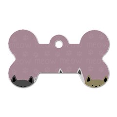 Cute Cats Dog Tag Bone (one Side) by Valentinaart