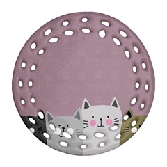 Cute Cats Round Filigree Ornament (two Sides) by Valentinaart