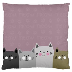 Cute Cats Large Cushion Case (two Sides) by Valentinaart