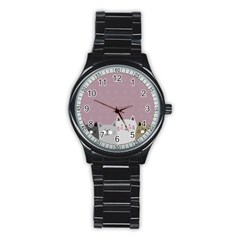 Cute Cats Stainless Steel Round Watch by Valentinaart