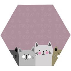 Cute Cats Wooden Puzzle Hexagon