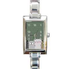 Cute Cats Rectangle Italian Charm Watch by Valentinaart