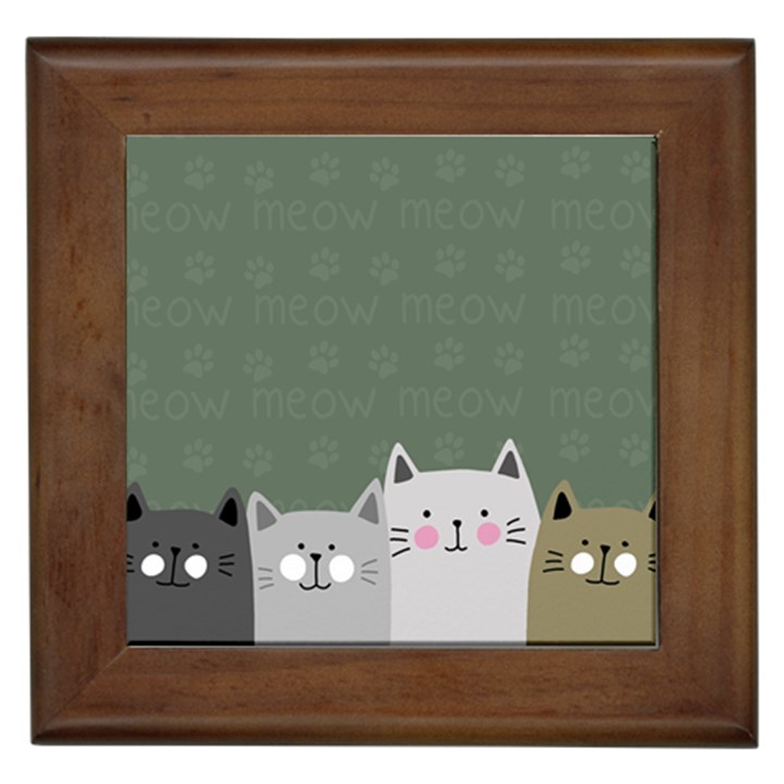 Cute Cats Framed Tile