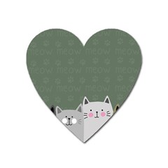 Cute Cats Heart Magnet by Valentinaart