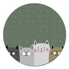 Cute Cats Magnet 5  (round) by Valentinaart